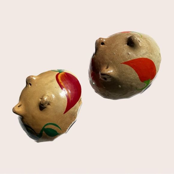 Vintage clay pepper dishes set of two - Picture 3 of 3